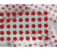 Strass autoadesivi a forma di fiore rosso, 6 mm, in acrilico, gemme per il viso, gioielli per il corpo, per biglietti fai da te e inviti fai da te, 5 fogli, 250 pezzi