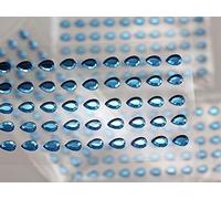 Strass autoadesivi a forma di goccia, 6 x 4 mm, blu, in plastica, gemme per il viso, gioielli per il corpo, per biglietti fai da te e inviti fai da te, 5 fogli, 250 pezzi