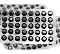 Strass autoadesivi SS46, 10 mm, colore nero, in acrilico, gemme per il viso, gioielli per il corpo, per biglietti e inviti fai da te, 5 fogli, 250 pezzi
