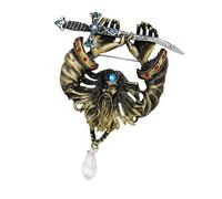 Strass che tengono spade pirata spilla pin risvolto pin abiti da uomo camicia corpetto gioielli vintage regali per matrimonio gioielli vintage regali, Misura unica, come descritto