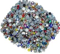 Strass cristalli con retro piatto, Strass Cristallo AB Vetro Hotfix Ferro On Arte Cucito Tessuto Decorazione(Mix Colors,Ss16 1440pcs)