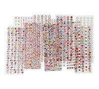 Strass, D: 2-10 mm, foglio 27x9 cm, 12asstd. Fogli