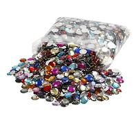 Strass, D: 6+9+12 mm, colori assortiti, rotondo, 3600ASSTD
