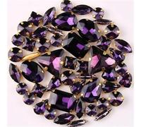 Strass da cucire, Confezione da 50 forme di strass multicolori in vetro AB da cucire(A17 Amethyst)