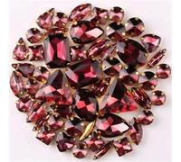 Strass da cucire, Confezione da 50 forme di strass multicolori in vetro AB da cucire(A19 Wine Red)