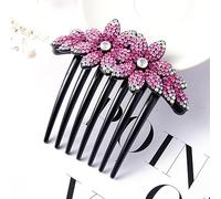 Strass di cristallo Fiore Pettini per capelli Fermaglio per capelli vintage Copricapo da sposa Accessori per capelli da donna Disco Copricapo-fiori rosaAB