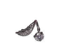 Strass di cristallo scintillanti ala orecchio osso unghie cartilagine orecchino elegante gioielli accessorio per le donne usura del partito lega strass accessori per le orecchie regalo, Misura unica