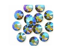 Strass Diamantes Crystal Hotfix, Set di strass Crystal AB non hot fix flatback multicolore di diverse dimensioni for fai da te(Olivine AB,SS30 288PCS)