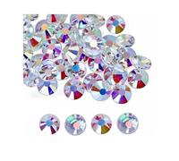 Strass Diamantes Crystal Hotfix, Set di strass Crystal AB non hot fix flatback multicolore di diverse dimensioni for fai da te(Clear AB-Clear Back,SS20 1440PCS)
