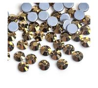 Strass Diamantes Crystal Hotfix, Strass termoadesivi multicolori da 1,5-8,65 mm, confezione sfusa(Gold Hematite,Ss30 288pcs)