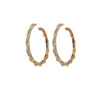 Strass d'oro avvolti attorno a grandi orecchini di personalità esagerata Versatile temperamento femminile stile fresco d'argento ago decorazione regalo dell'orecchio