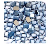 Strass for unghie a fondo piatto quadrato azzurro da 100 pezzi | Gemme di cristallo quadrate azzurre da 100 pezzi con design a fondo piatto