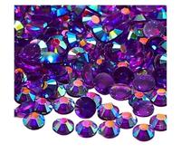 Strass Hotfix 500-1000 pezzi di strass trasparenti AB, non hotfix, in resina, con retro piatto, for decorazioni fai da te, nail art, gioielli, indumenti, incollare(Deep purple,3mm 1000pcs)