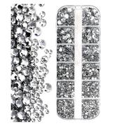 Strass Hotfix piatti per nail art, Diamanti con retro piatto da 2 mm, strass for unghie, gemme multicolori, 12 pezzi(Ph194-1)