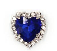Strass in vetro a forma di cuore con artiglio cucito su pietra di cristallo Base in metallo Fibbia per vestiti Strass strass cuciti a diamante-Capri Blue,18mm white k,10Pcs