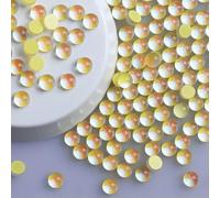 Strass in vetro con retro piatto, lacrime di sirena, perline rotonde 3D colorate, glitter, cristalli, nail art, accessori fai da te per abbigliamento, giallo moka, SS8, 1440 pezzi