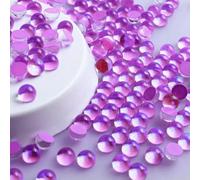 Strass in vetro con retro piatto, lacrime di sirena, perline rotonde 3D colorate, glitter, cristalli, nail art, accessori fai da te per abbigliamento, viola moka, SS20, 1440 pezzi