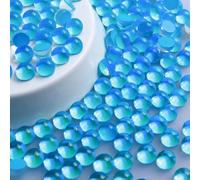 Strass in vetro con retro piatto, lacrime di sirena, varie dimensioni, perline rotonde 3D colorate, glitter, cristalli, nail art, accessori fai da te per indumenti - Mocha Aquamarine - SS6-1440 pe