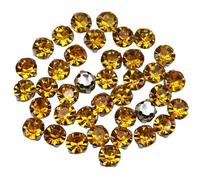 Strass in vetro di forma rotonda con artiglio da cucire su pietra di cristallo strass diamante base in metallo fibbia per vestiti 14 colori a scelta-Topaz-4mm 200 pezzi