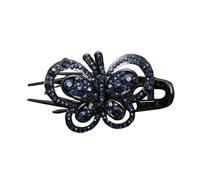 Strass intarsio Clip Farfalle Lusso Elegante Acconciatura Decorazione per Le Donne Anatra Non Scivolata Fatturata Fibbia Moda Blu