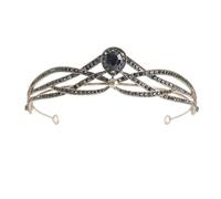 Strass Kids Girl Tiara Hair Band Bridal Princess Prom Crown Headband per il compleanno Wedding Pageant Prom (Nero)