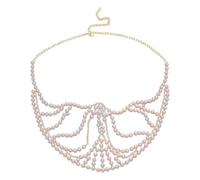 Strass Mezza Elegante Imitazione Perle Perline Viso Indossare Regalo Per Individui Moda Festival Accessori, Misura unica, come descritto