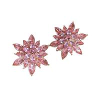 Strass multistrato Orecchini floreali Zircone Con Canna Floreale Gioielli Dipartimento di Fidanzamento Per Le Donne Gioielli Di Moda Per Le Donne, Taglia unica, come descritto