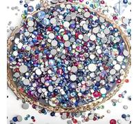 Strass per nail art 3D in vetro rosa chiaro/rosa/fucsia/siam SS3~SS34 Decorazioni per unghie in non hotfix - Colori AB misti - SS16 1440 pezzi