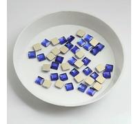 Strass per nail art a fondo piatto, forma quadrata da 3,0 mm/4,0 mm, decorazione per unghie in di vetro 3D, forme multiple all'ingrosso - Blu intenso - 3,0 mm - 100 pezz
