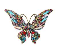 Strass per spilla a forma di farfalla scintillante animale scialle spille retrò abbigliamento decorativo corsetti moda ebreo cristallo animale scintillante scialle clip, One Size, come descritto