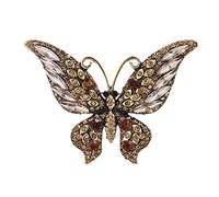 Strass per spilla a forma di farfalla scintillante animale scialle spille retrò abbigliamento decorativo corsetti moda ebreo cristallo animale scintillante scialle clip, One Size, come descritto
