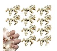 Strass per unghie, 10 pezzi in metallo 3D a forma di cavallo, gemme e ciondoli per ragazze, adolescenti, madri, saloni, casa, feste, vacanze, inverno, estate, , matrimonio