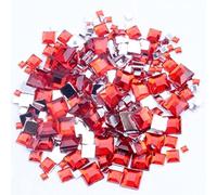Strass per unghie quadrati 2 4 6 mm e dimensioni miste Pietre di strass di cristallo Flatback colorate perline per vestiti Decorazione abito da sposa-05Rosso, 2-6 mm Mix 180 pezzi