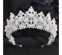 Strass Perline Nappa Tiara Corone Per Le Donne Festa di Nozze Corone Della Corona Nuziale Accessorio Capelli H256 Argento