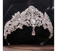 Strass Perline Nappa Tiara Corone Per Le Donne Festa di Nozze Corone Della Corona Nuziale Accessorio Capelli H253 Argento