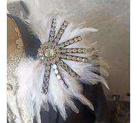 Strass Piume Spallina Spilla Spalla Tavola Carnevale Fase Punk Decorato
