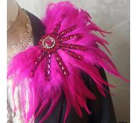 Strass Piume Spallina Spilla Spalla Tavola Carnevale Fase Punk Decorato Multi
