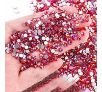 Strass rosso Siam SS4-SS30 non termoadesivo con retro piatto glitterato, strass di, colla su pietra, strass per decorazioni nail art, abbigliamento - Giacinto AB-SS8-1440 pezzi