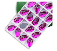 Strass Strass da cucire di tutte le dimensioni, colori Crystal AB, gocce popolari, pietre cristallo a 2 fori, vestiti fai te, scarpe sposa(Rose red,10x14mm 36pcs)