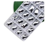 Strass Strass da cucire di tutte le dimensioni, colori Crystal AB, gocce popolari, pietre cristallo a 2 fori, vestiti fai te, scarpe sposa(Silver,16x25mm 15pcs)