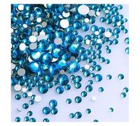 Strass Termoadesivi 1440 pezzi/confezione di strass vetro nero dimensioni miste con retro piatto e glitter, diamanti, non hotfix for nail art vestiti Strass Decorativi(Capri Blue)
