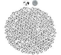 Strass termoadesivi per artigianato con retro piatto, strass in vetro, gemme rotonde di cristallo, gemme termoadesive con retro piatto, argento (SS16/4 mm/1440 pezzi)