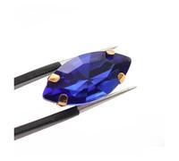 Strass Termoadesivi Strass colorati da cucire a forma di occhio cavallo con artiglio dorato, pietra cristallo for accessori abbigliamento per Tessuti(Sapphire,7x15mm 20pcs)