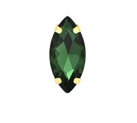 Strass Termoadesivi Strass colorati da cucire a forma di occhio cavallo con artiglio dorato, pietra cristallo for accessori abbigliamento Strass Decorativi(Emerald,5x10mm 50pcs)