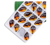 Strass Termoadesivi Strass da cucire di tutte le dimensioni, colori Crystal AB, gocce popolari, pietre cristallo a 2 fori, vestiti fai te, scarpe sposa per Tessuti(Smoke topaz,7x12mm 72pcs)