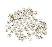 Strass Termoadesivi Strass di cristallo trasparente rotondo con artiglio argentato/oro 3D foro fai da te, cucire su pietra vetro for ricamo per Tessuti(Sliver Crystal,SS35(7mm)-100pcs)
