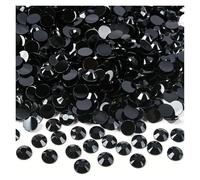 Strass Termoadesivi Strass opachi solidi da 3-5 mm, 5000/2500/1500 pezzi, strass piatti non hotfix for unghie(Jet Black,5mm-1500pcs)