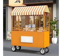 StraßenEsswagen Carretto per Cibo Mobile con Ruote, Carretti Del Cibo In Vendita, per la Vendita di Snack/Dolci/Giocattoli, Chiosco, Per La Vendita(Yellow,120cm/47.2im)