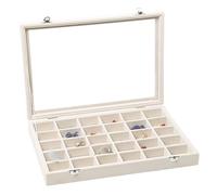 Stratalife Organizer per gioielli impilabile per orecchini, vassoio con coperchio, vassoio portaoggetti per orecchini, collane, cassetti, regalo, per mamma da figlia (30 griglie)