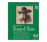 Strathmore 400 Series, blocco per schizzi in carta marroncina, 22,9 x 30,5 cm, con rilegatura a spirale, 50 fogli